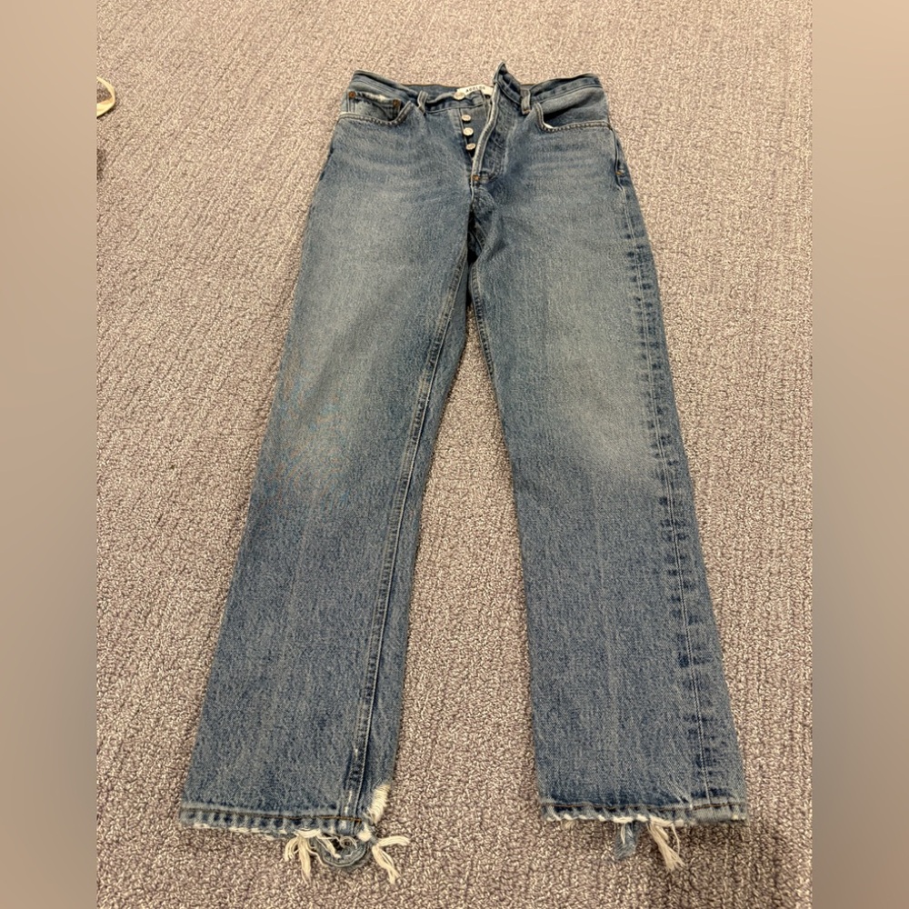 Agolde Dark Blue Straight Leg Jeans